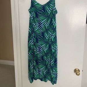 Old Navy palm print dress. midi length